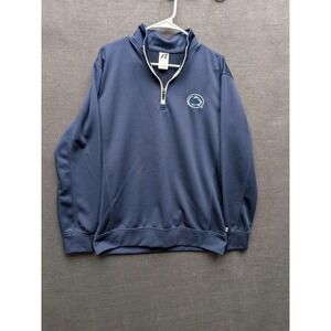 Russell Athletic 1/4 Zip Pullover PSU Penn State Blue/White College Size M 38/40